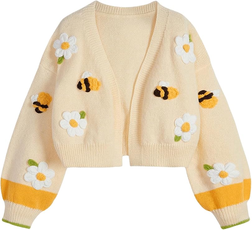 SHENHE Embroidered Crop Cardigan