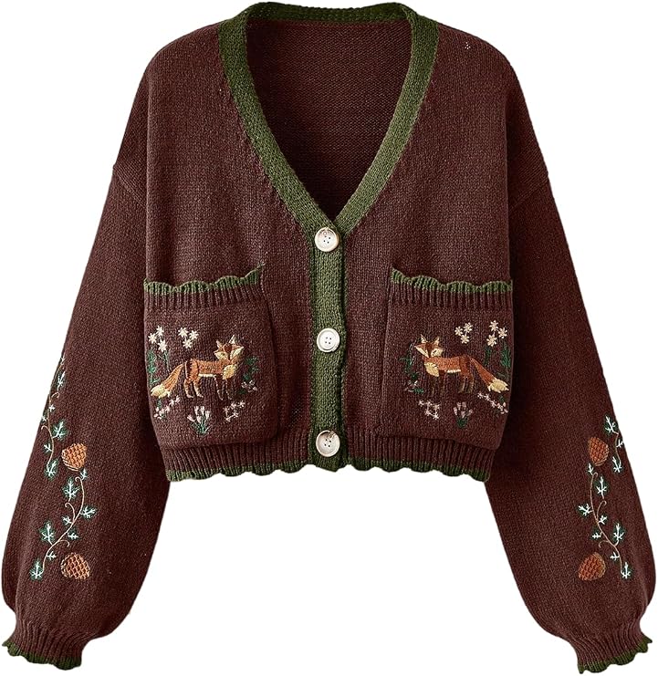 BEAUDRM Boho Cropped Cardigan
